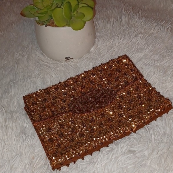 Vintage Rose Gold clutch